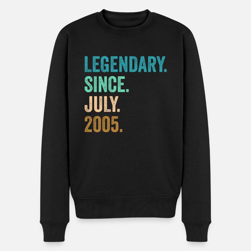 Legendary Since July 2005 17. Geburtstag - Männer Premium Bio Pullover - Schwarz