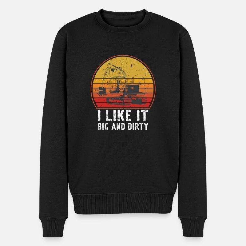 Lustiger Bagger Spruch für Baggerfahrer - Männer Premium Bio Pullover - Schwarz