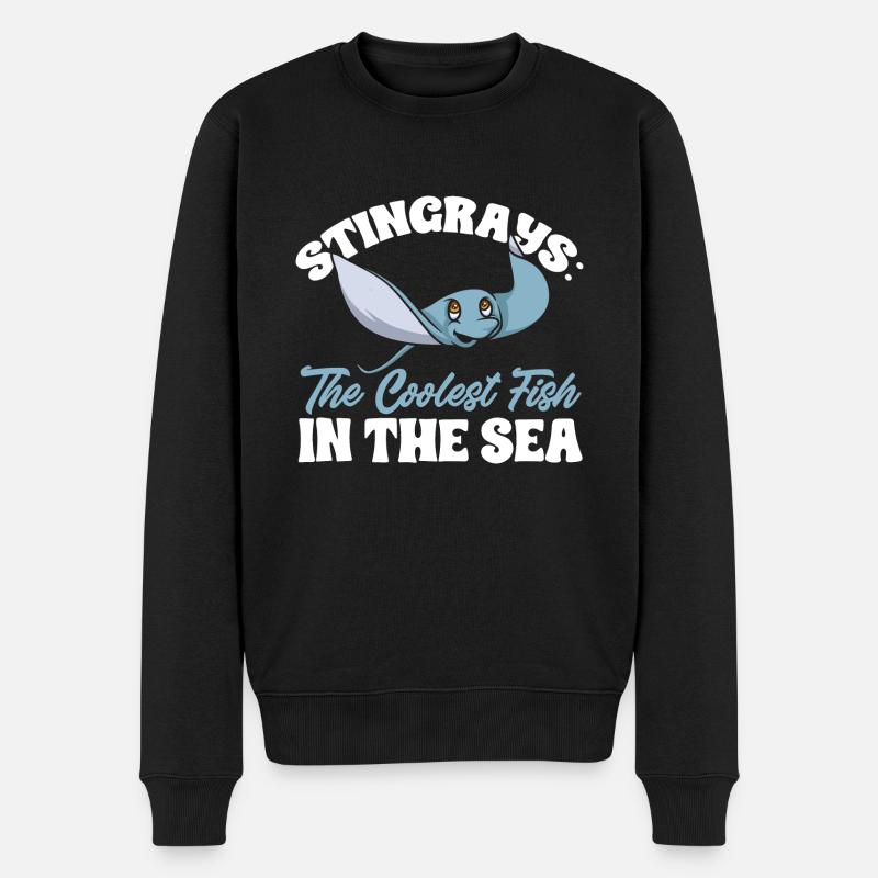 Stachelrochen Mantarochen Ozean Rochen - Männer Premium Bio Pullover - Schwarz