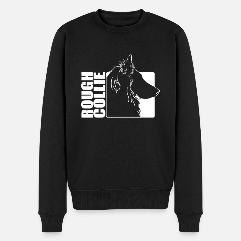 Rough Collie Profil Hunde Hund Wilsigns - Männer Premium Bio Pullover - Schwarz