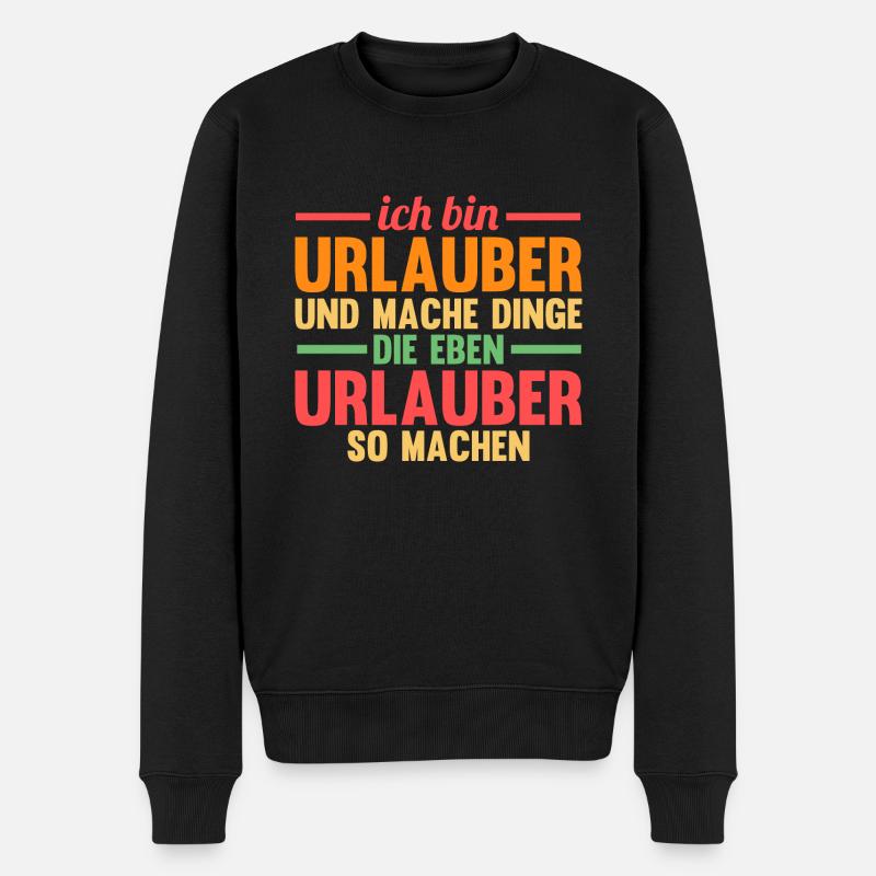 Sommerurlaub Urlauber Urlaub - Männer Premium Bio Pullover - Schwarz
