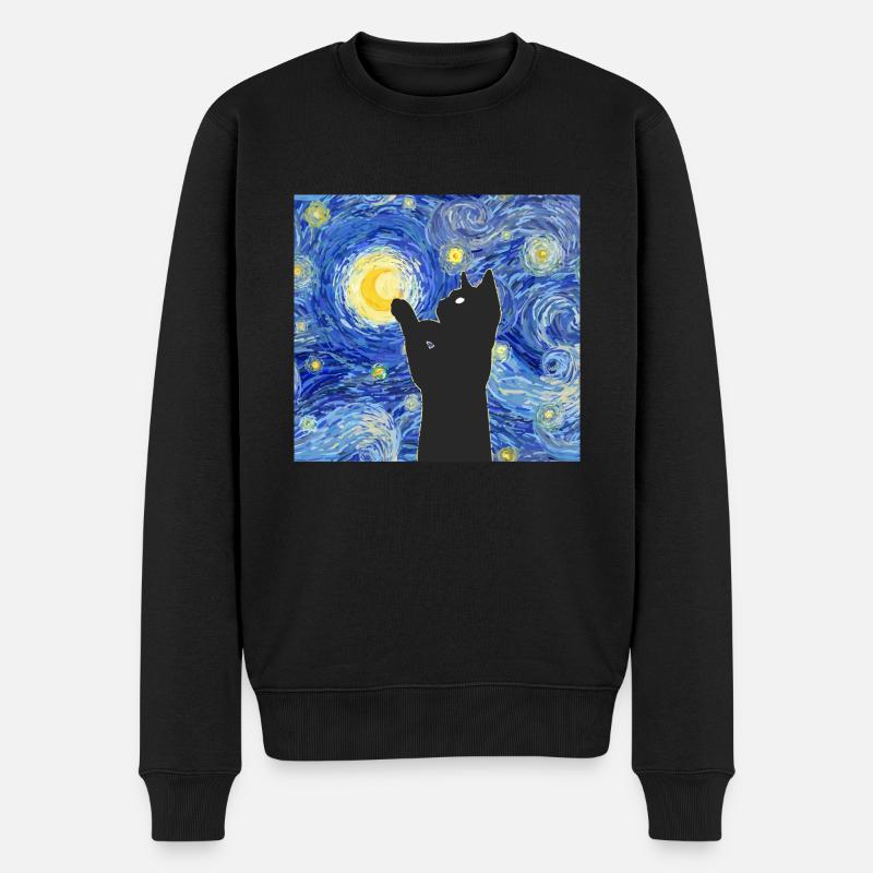 Vincent Van Gogh Chat - Pull Premium bio Homme - noir
