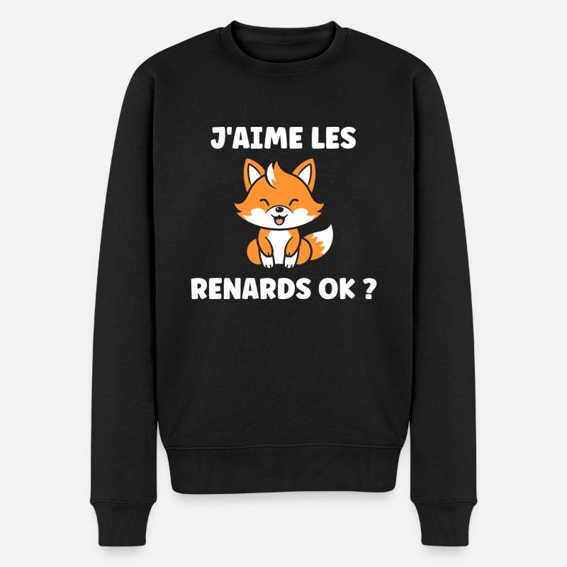 J'aime les renards - Pull Premium bio Homme - noir