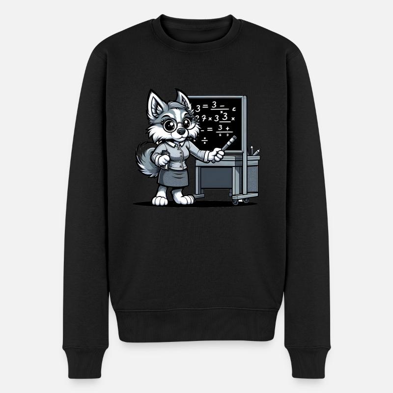 Professeur de chien mignon - Pull Premium bio Homme - noir