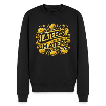 taters over haters 11 - Männer Premium Bio Pullover - Schwarz - Vorne - Nico (187cm)
