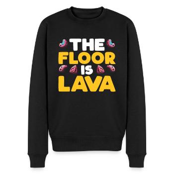 Der Boden ist Lava Bouldern - Männer Premium Bio Pullover - Schwarz - Vorne - Nico (187cm)