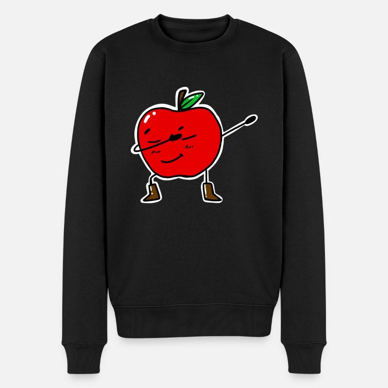 Dabbing Apple - Männer Premium Bio Pullover - Schwarz
