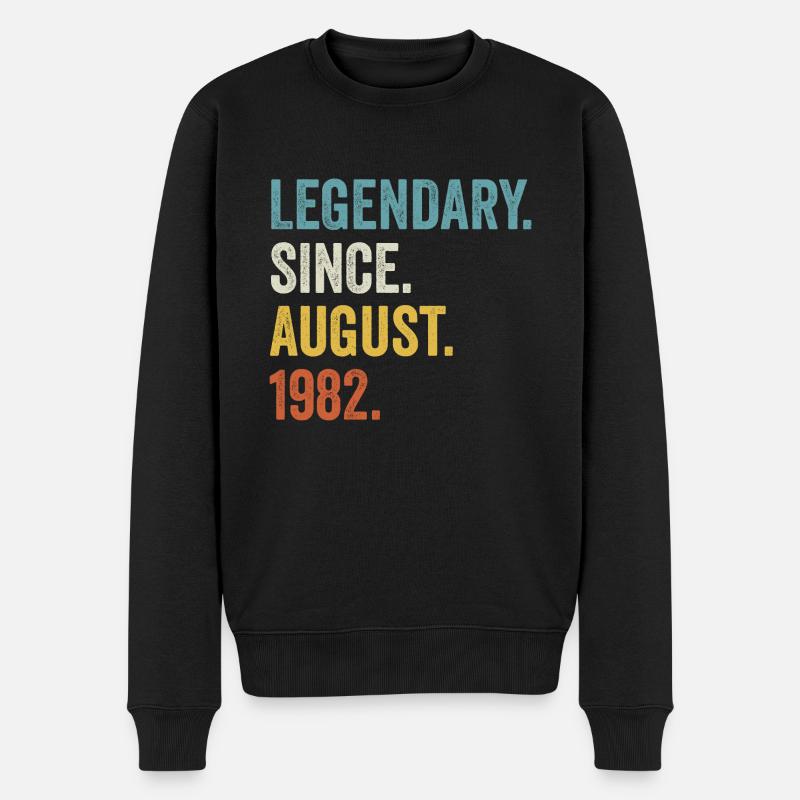 Legendary Since August 1982 40. Geburtstag - Männer Premium Bio Pullover - Schwarz