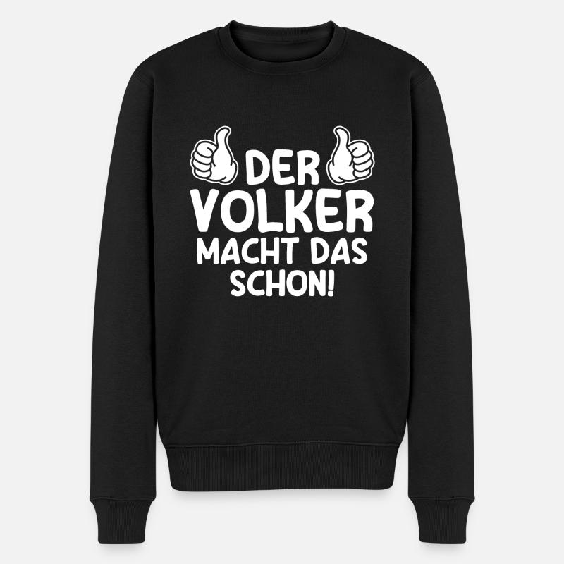 Volker - Männer Premium Bio Pullover - Schwarz