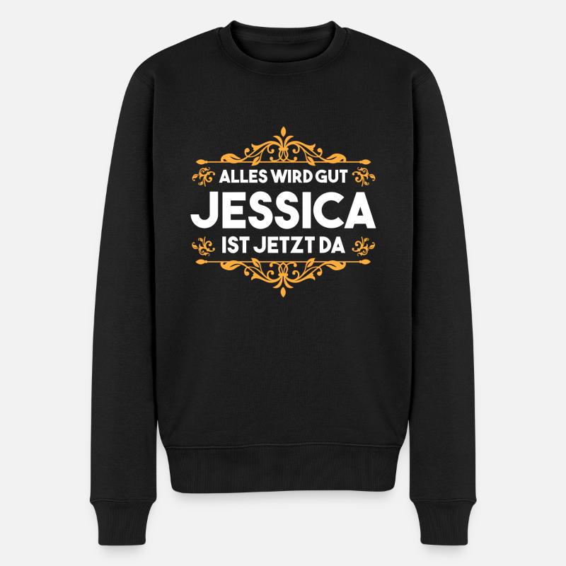 Vorname Jessica - Männer Premium Bio Pullover - Schwarz