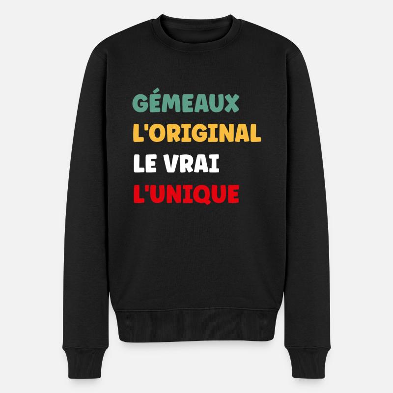 gémeaux - Pull Premium bio Homme - noir