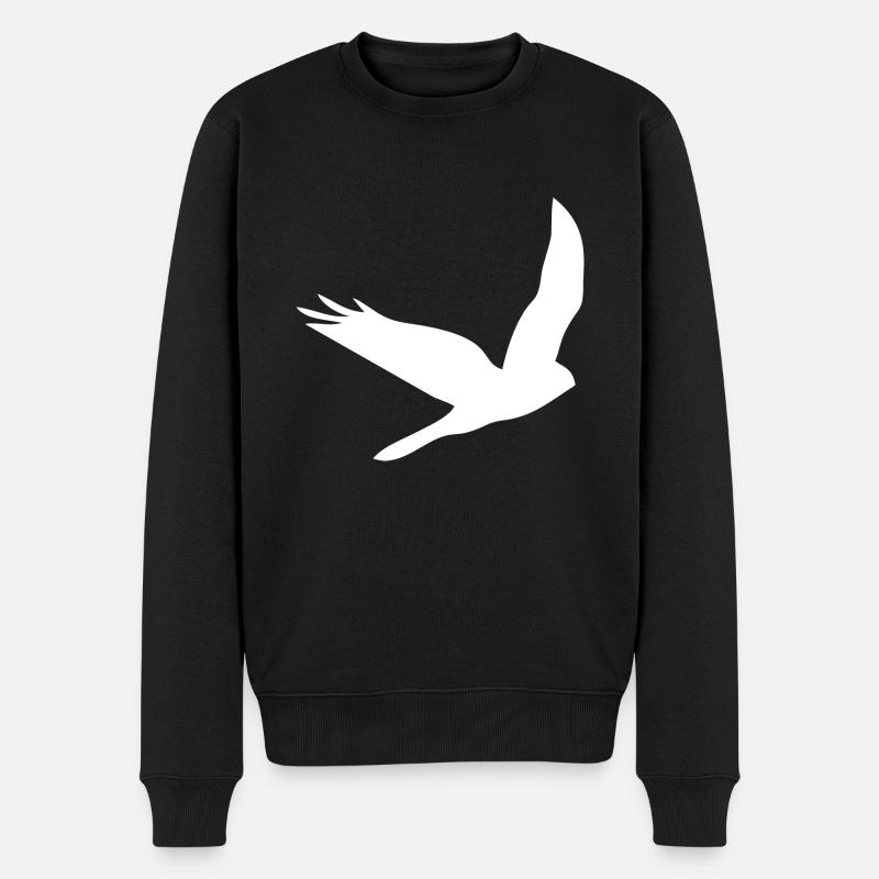 Vogel Adler Vögel Fliegen - Männer Premium Bio Pullover - Schwarz