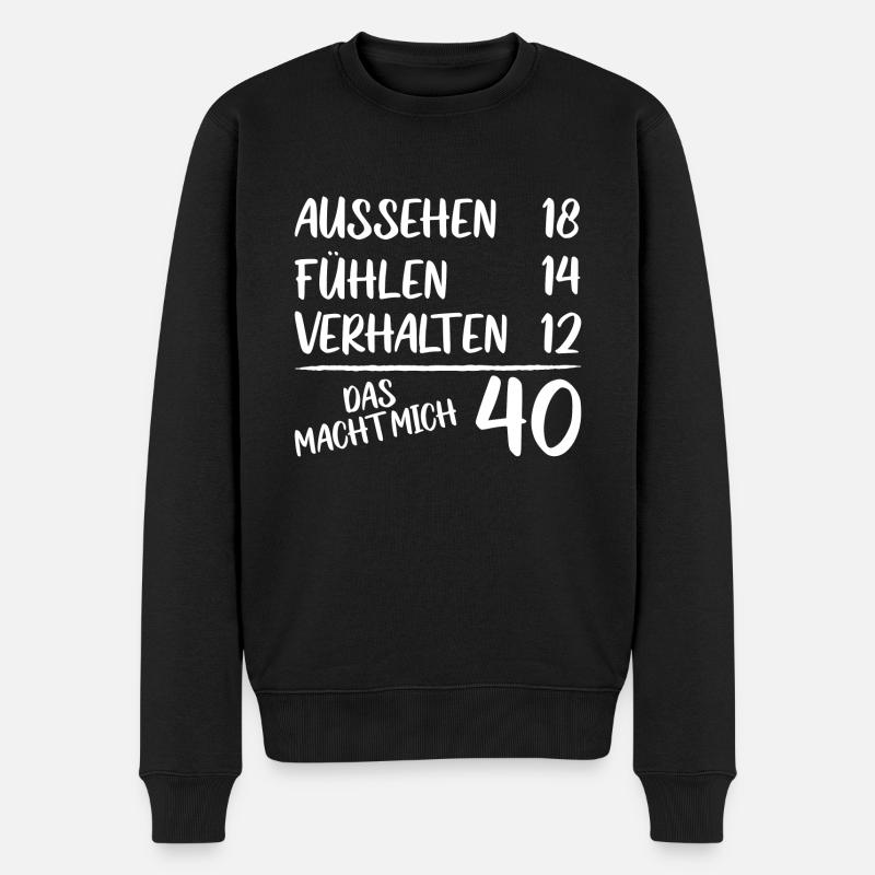 40 Geburtstag 40 Jahre Spruch Lustig - Männer Premium Bio Pullover - Schwarz