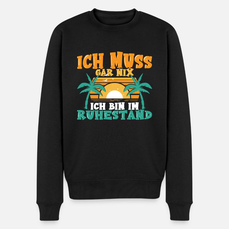 Rente Ruhestand - Männer Premium Bio Pullover - Schwarz