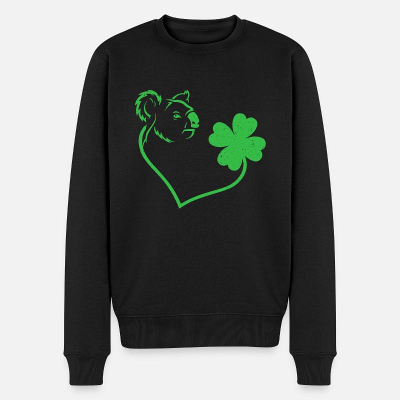 Koala Shamrock Heart Amour - Pull Premium bio Homme - noir