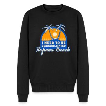 I Need To Be Seahabilitated Hapuna Beach Summer - Männer Premium Bio Pullover - Schwarz - Vorne - Nico (187cm)