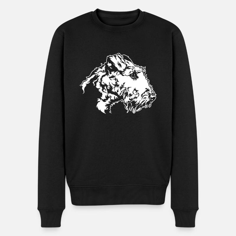 AIREDALE TERRIER Hundeportrait Hund Hunde Wilsigns - Männer Premium Bio Pullover - Schwarz