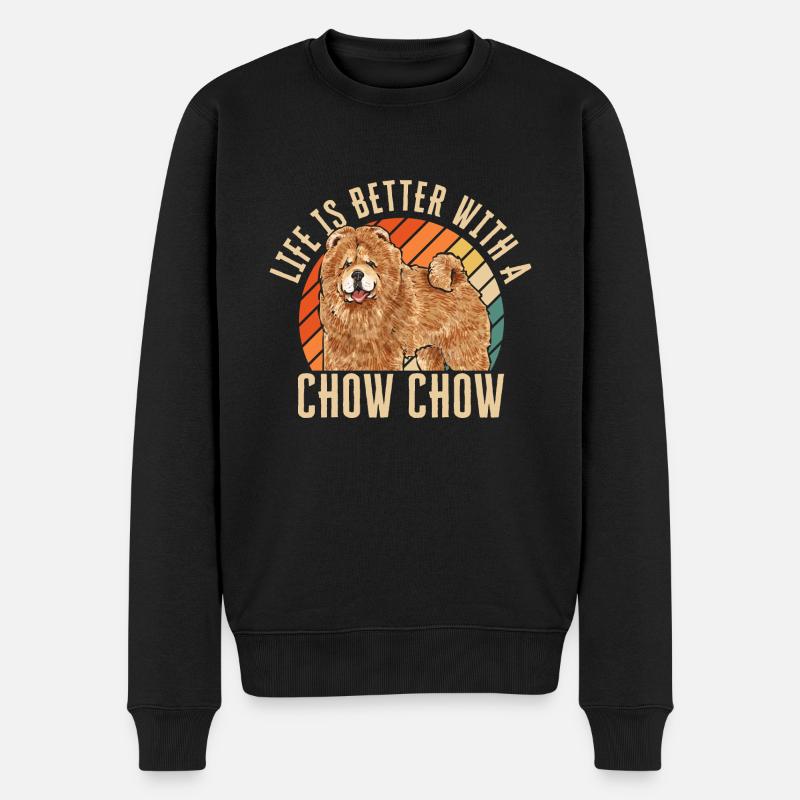 Chow Chow Chien - Pull Premium bio Homme - noir