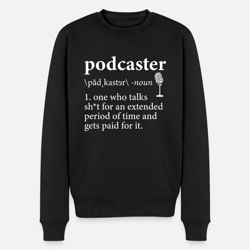 Podcaster Podcast - Männer Premium Bio Pullover - Schwarz