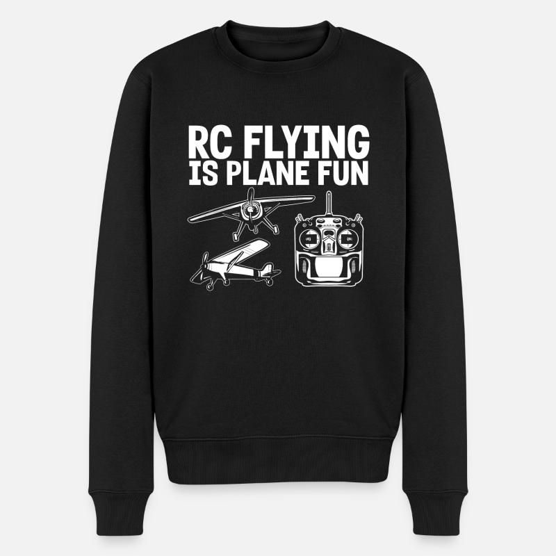 Ferngesteuertes Flugzeug Modellflugzeug - Männer Premium Bio Pullover - Schwarz