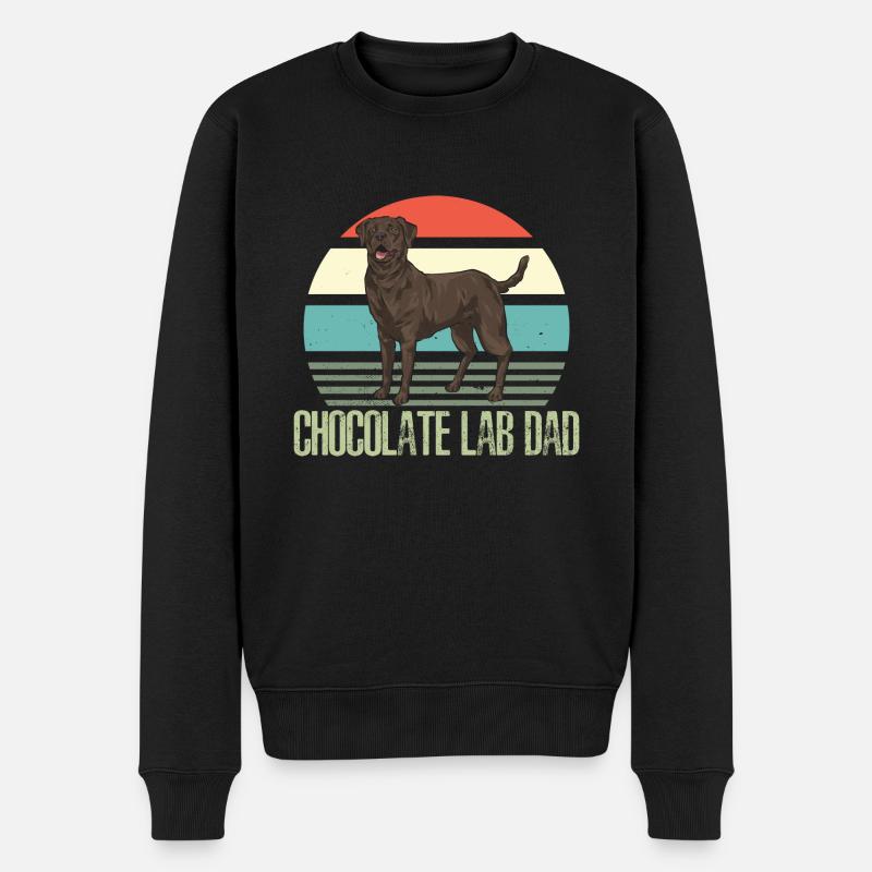 Chien Labrador Retriever chocolat - Pull Premium bio Homme - noir
