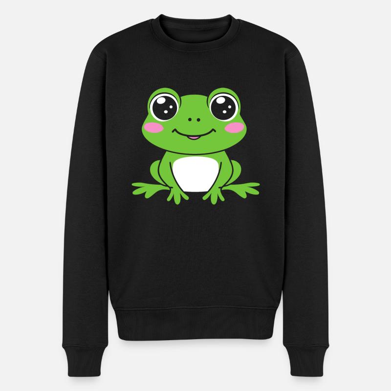 Kleiner Frosch - Männer Premium Bio Pullover - Schwarz