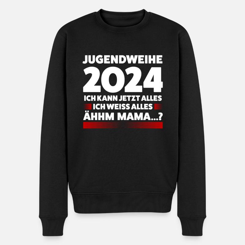 Jugendweihe 2024 Jugend Jugendfeier 2024 Geschenk - Männer Premium Bio Pullover - Schwarz