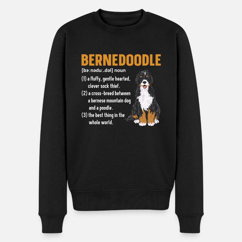 Bernedoodle Hund - Männer Premium Bio Pullover - Schwarz