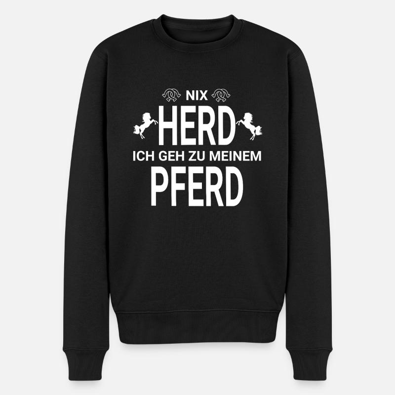 Nix Herd Pferd - Männer Premium Bio Pullover - Schwarz