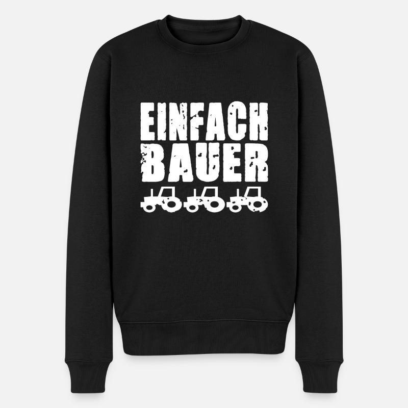 EINFACH BAUER - Männer Premium Bio Pullover - Schwarz