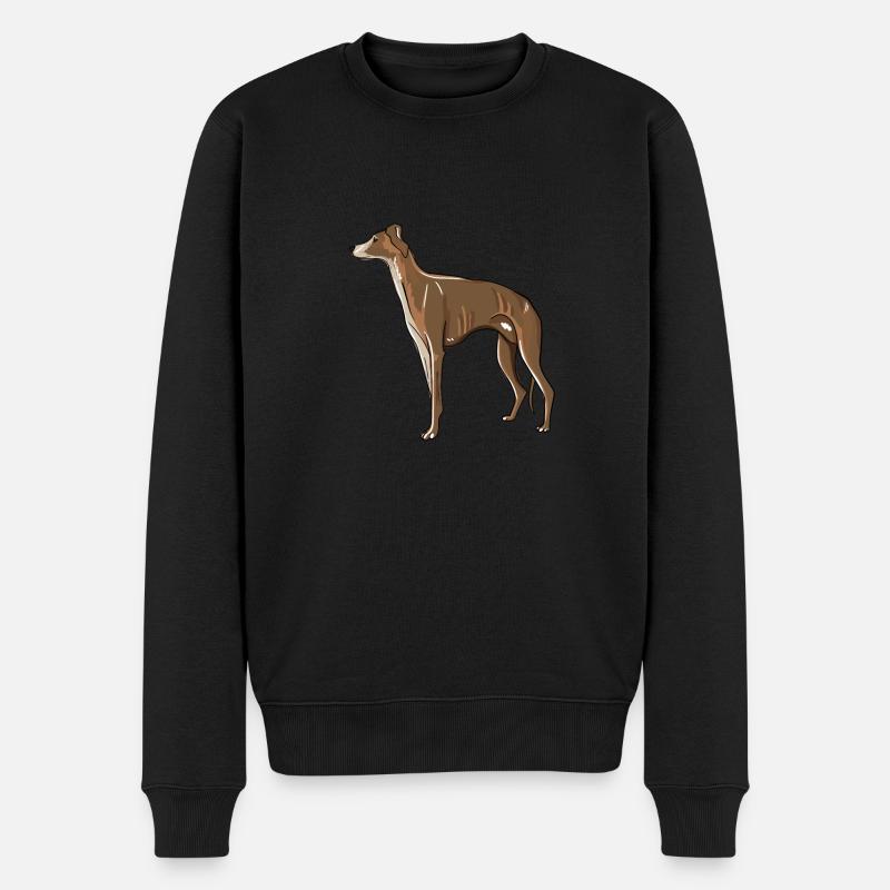 Illustration de lévrier - Pull Premium bio Homme - noir