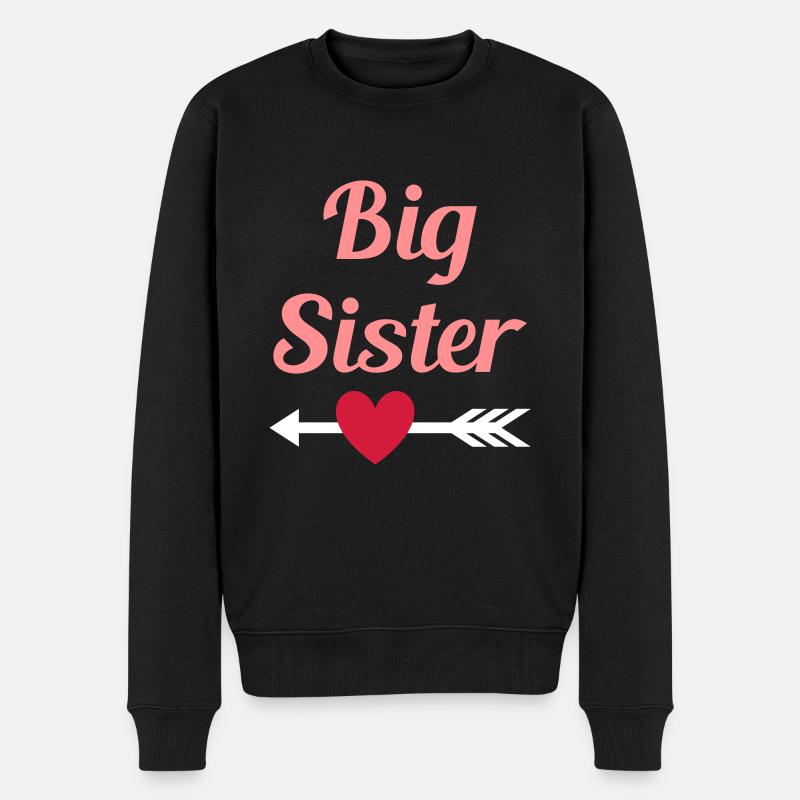 Big sister (Pfeil, Herz) - Männer Premium Bio Pullover - Schwarz
