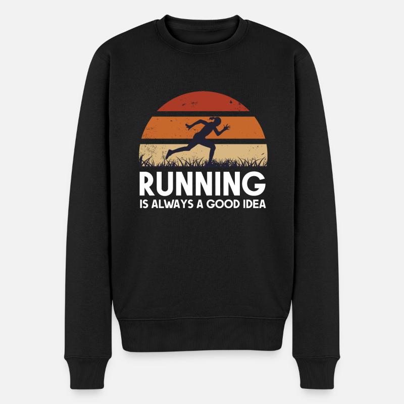 joggen laufen - Männer Premium Bio Pullover - Schwarz