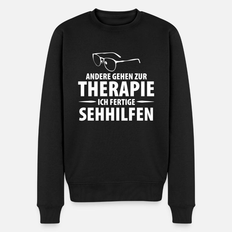 Optiker Augenoptiker Brille Brillenträger - Männer Premium Bio Pullover - Schwarz