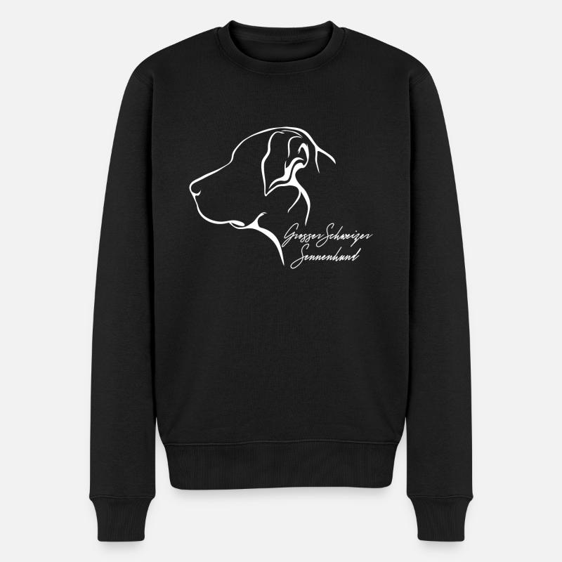 GROSSER SCHWEIZER SENNENHUND Profil Hund Wilsigns - Männer Premium Bio Pullover - Schwarz