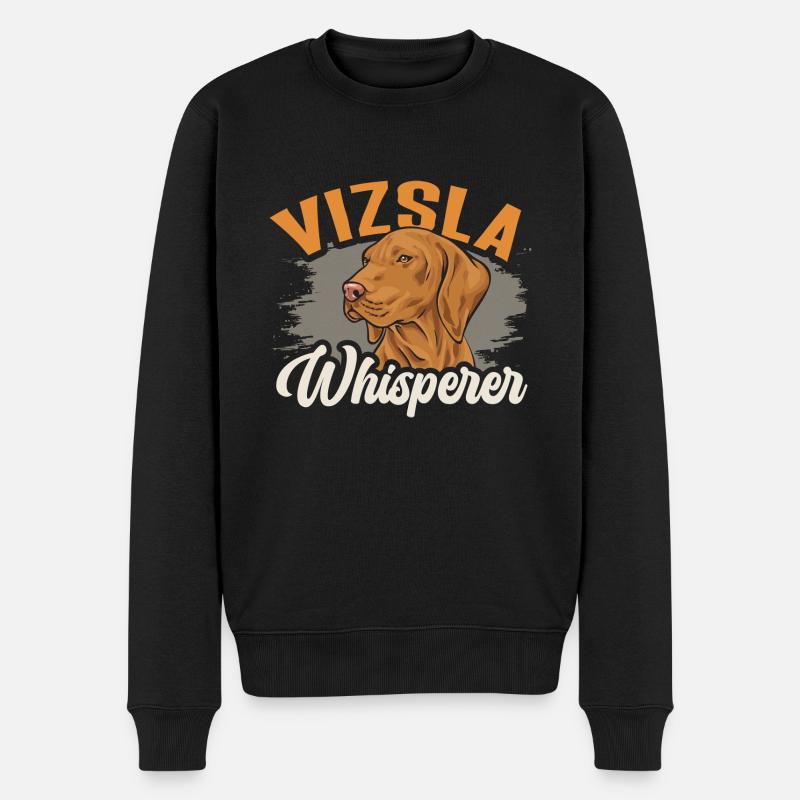 Vizsla-Flüsterer Ungarischer Vizsla - Männer Premium Bio Pullover - Schwarz