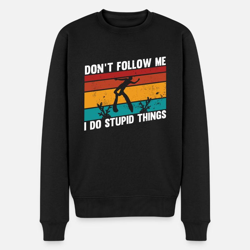 Freitauchen mache dumme sachen lustig tauchen - Männer Premium Bio Pullover - Schwarz