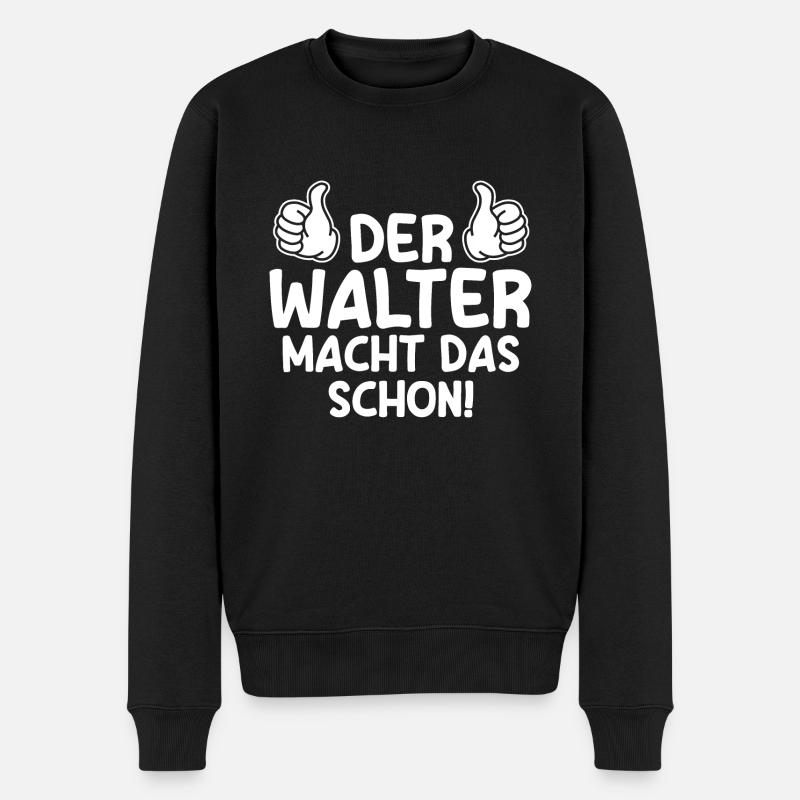 Walter - Männer Premium Bio Pullover - Schwarz