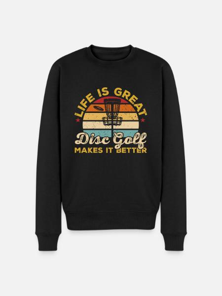 Discgolf Disc Golf Frisbee - Men's Premium Organic Jumper - black