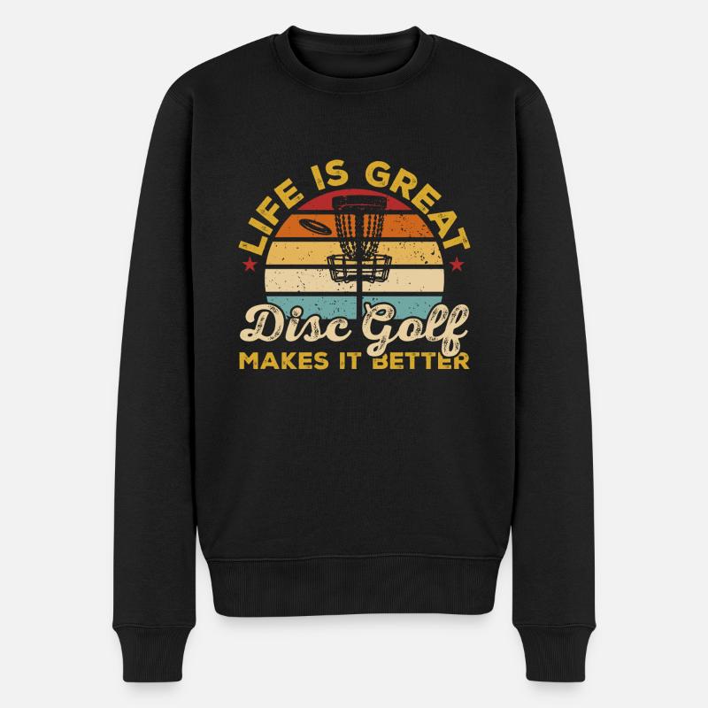 Discgolf Disc Golf Frisbee - Männer Premium Bio Pullover - Schwarz