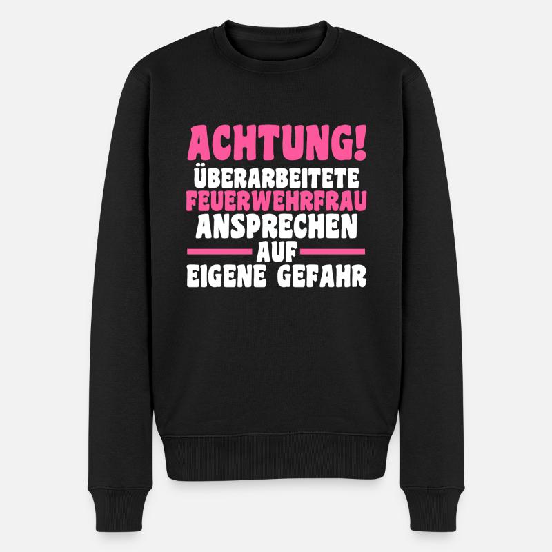 Feuerwehr Feuerwehrfrau - Männer Premium Bio Pullover - Schwarz