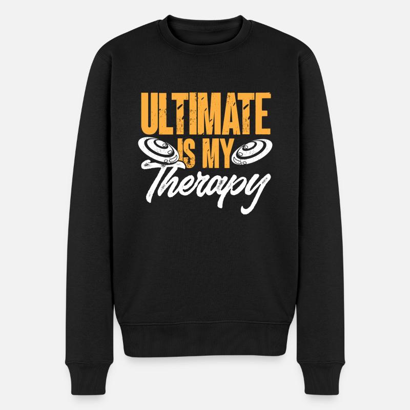 Ultimate Frisbee Wurfscheibe - Männer Premium Bio Pullover - Schwarz