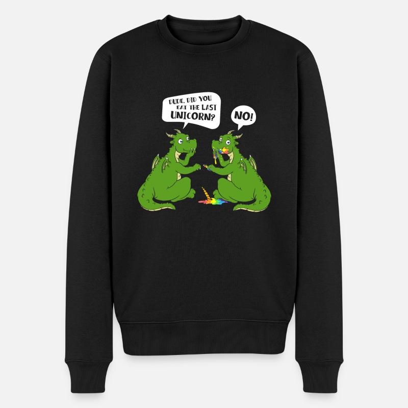 Dude Did You Eat The Last Unicorn - Männer Premium Bio Pullover - Schwarz