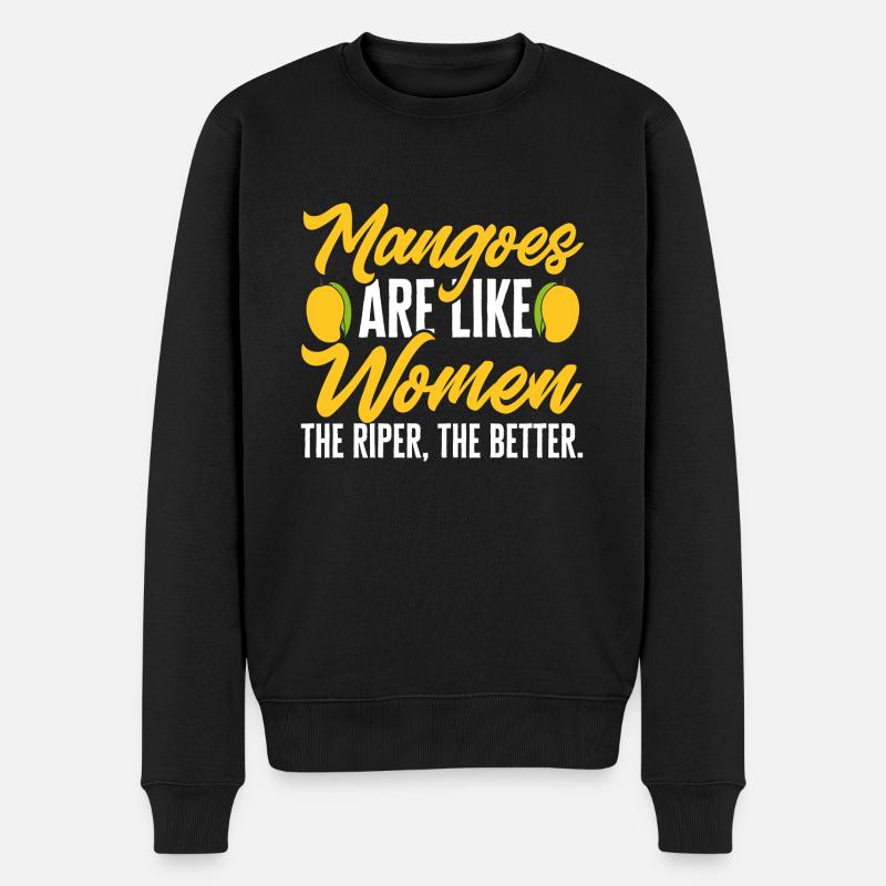 Mango Frucht Mango - Männer Premium Bio Pullover - Schwarz