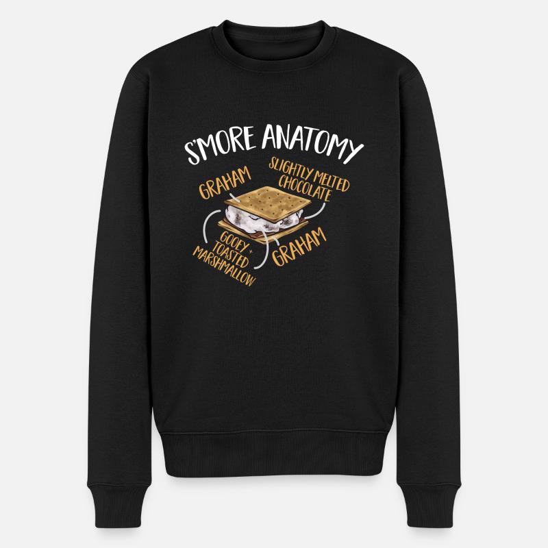 S'more Campfire Marshmallow Camping - Men's Premium Organic Jumper - black