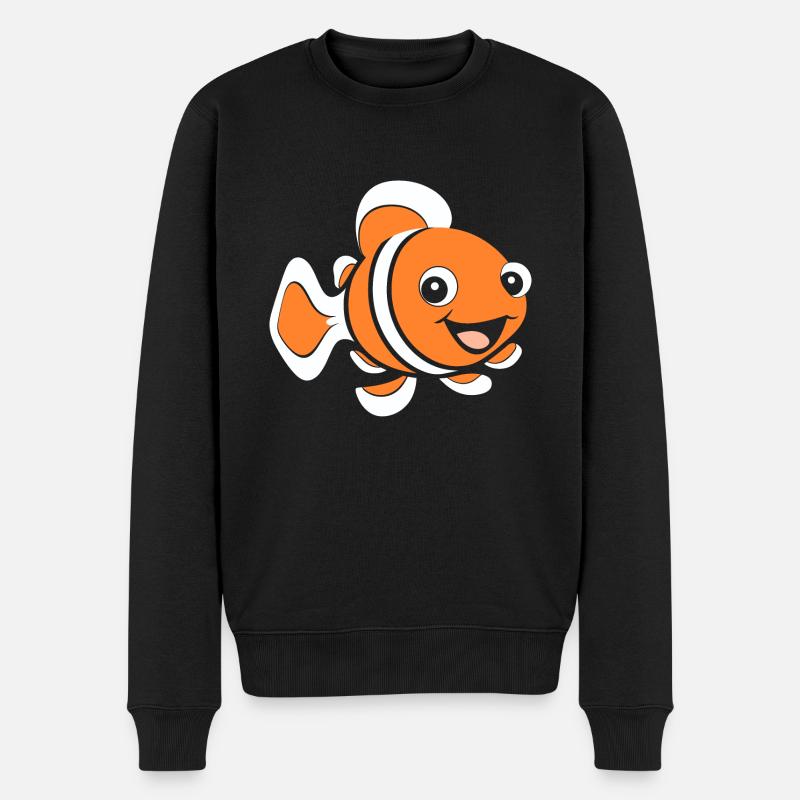 Humour petit poisson clown - Pull Premium bio Homme - noir