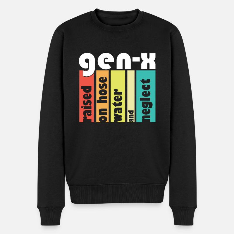 Gen X Raised On Hose Water And Neglect 80s 90s - Männer Premium Bio Pullover - Schwarz