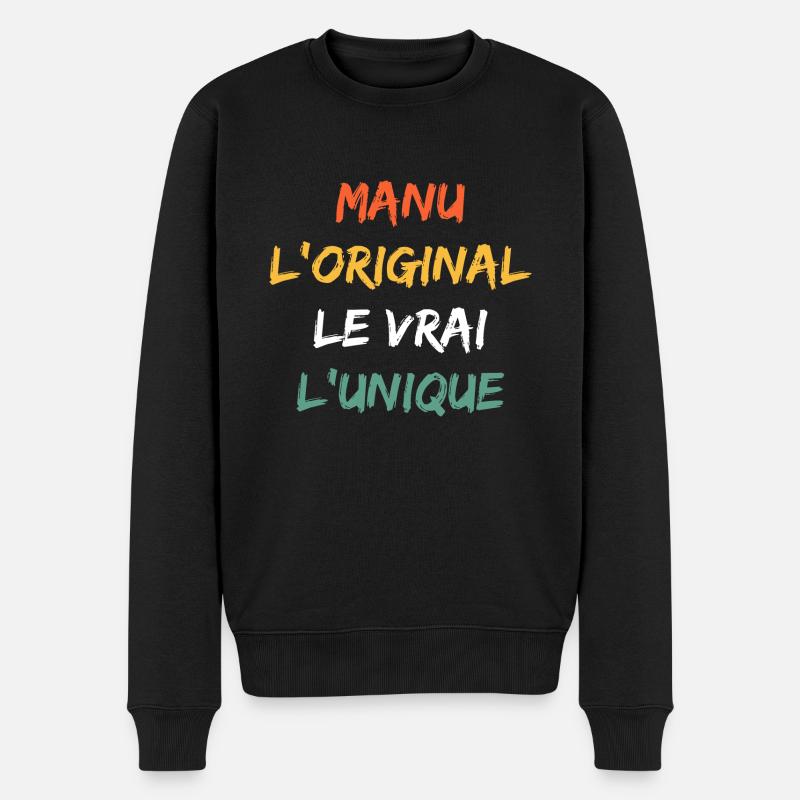Manu - Pull Premium bio Homme - noir