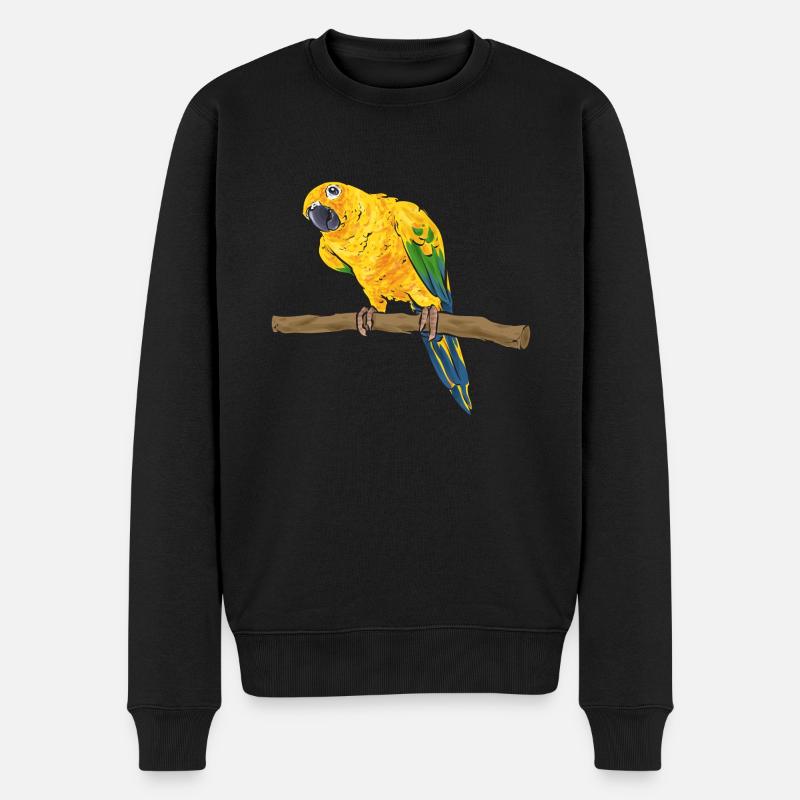 Perruche, Perroquet, Perruche, Oiseau - Pull Premium bio Homme - noir