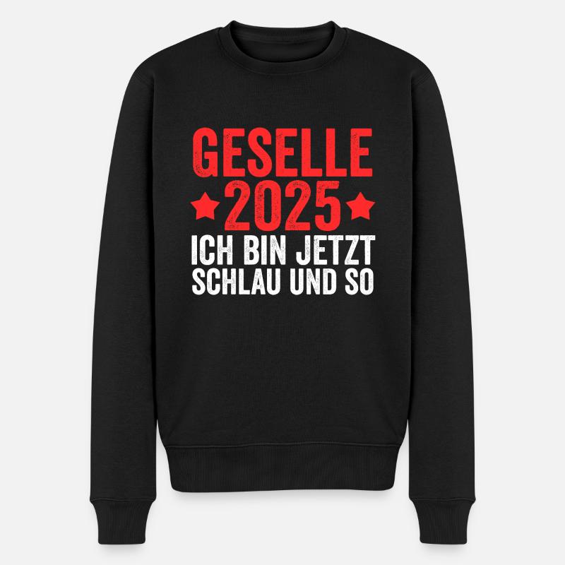 Geselle 2025 Prüfung Gesellenbrief 2025 - Männer Premium Bio Pullover - Schwarz